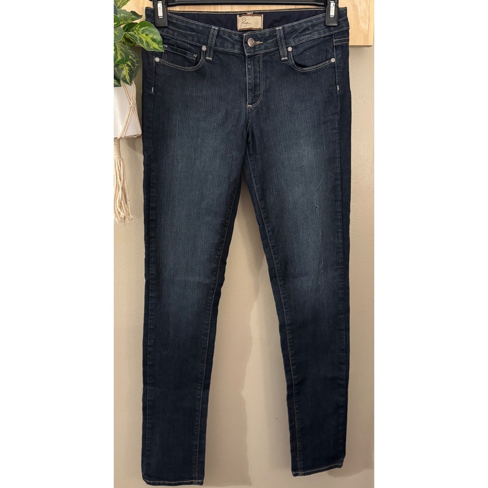 Paige Peg Skinny Jeans Dark Wash Indigo Denim Size 27 Womens Slim Fit